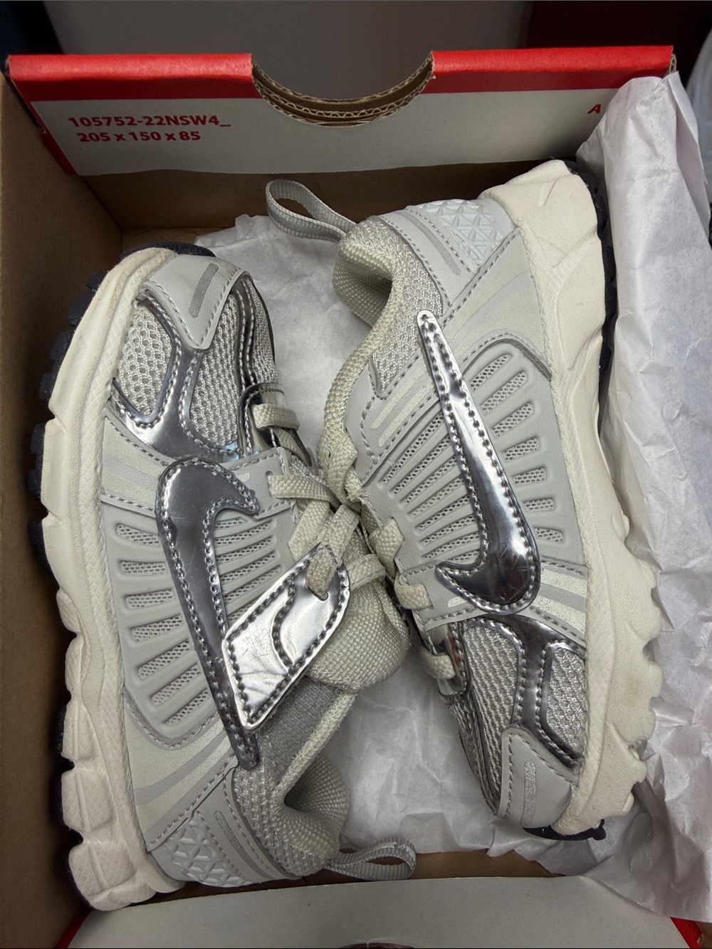 Nike Kids Cream/Silver Trail Sneakers